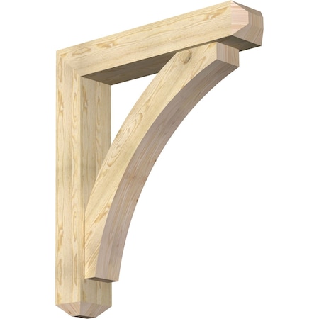 Ekena Millwork Thorton Craftsman Rough Sawn Bracket w/ Offset Brace, Douglas Fir, 8"W x 42"D x 48"H BKT0806X42X48THR04RDF